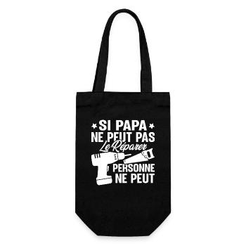 Si papa ne peut pas le réparer personne ne peut - Sac à bouteille - noir - Devant