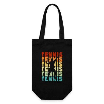Tennis - Tennis player -Vintage - Tennis fan - Gift Bag for Bottles - black - Front
