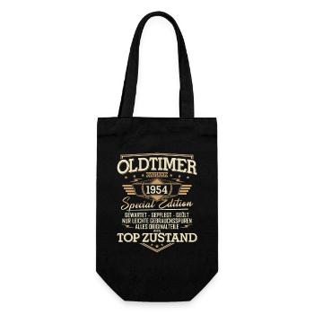 Oldtimer Baujahr Jahrgang 1954 Geburtstag Geschenk - Geschenkbeutel für Flaschen - Schwarz - Vorne