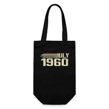 Geburtstag Juli 1960 Jahr 1960 Juli Jahrgang 1960 - Geschenkbeutel für Flaschen - Schwarz - Vorne