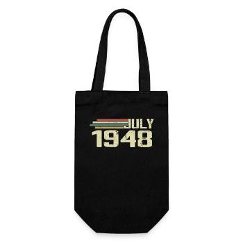 Geburtstag Juli 1948 Jahr 1948 Juli Jahrgang 1948 - Geschenkbeutel für Flaschen - Schwarz - Vorne