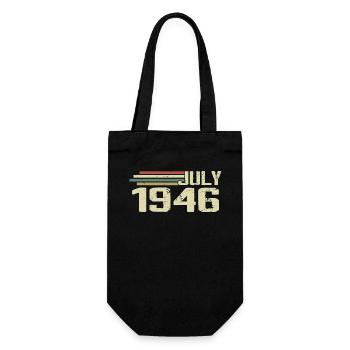 Geburtstag Juli 1946 Jahr 1946 Juli Jahrgang 1946 - Geschenkbeutel für Flaschen - Schwarz - Vorne