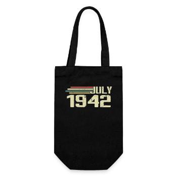 Geburtstag Juli 1942 Jahr 1942 Juli Jahrgang 1942 - Geschenkbeutel für Flaschen - Schwarz - Vorne