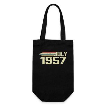 Geburtstag Juli 1957 Jahr 1957 Juli Jahrgang 1957 - Geschenkbeutel für Flaschen - Schwarz - Vorne