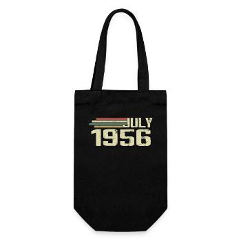 Geburtstag Juli 1956 Jahr 1956 Juli Jahrgang 1956 - Geschenkbeutel für Flaschen - Schwarz - Vorne