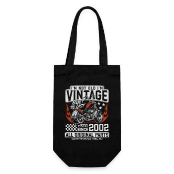2002 Vintage Vintage Birthday Gift Motorcycle - Gift Bag for Bottles - black - Front