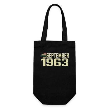September 1963 Vintage Geschenkidee September 1963 - Geschenkbeutel für Flaschen - Schwarz - Vorne