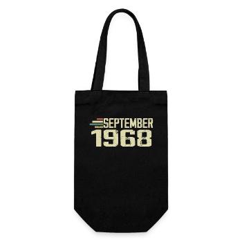 September 1968 Vintage Geschenkidee September 1968 - Geschenkbeutel für Flaschen - Schwarz - Vorne