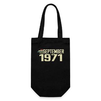 September 1971 Vintage Geschenkidee September 1971 - Geschenkbeutel für Flaschen - Schwarz - Vorne