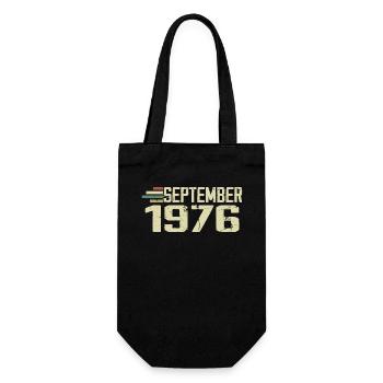September 1976 Vintage Geschenkidee September 1976 - Geschenkbeutel für Flaschen - Schwarz - Vorne