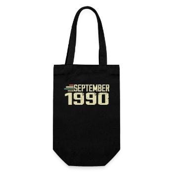 September 1990 Vintage Geschenkidee September 1990 - Geschenkbeutel für Flaschen - Schwarz - Vorne