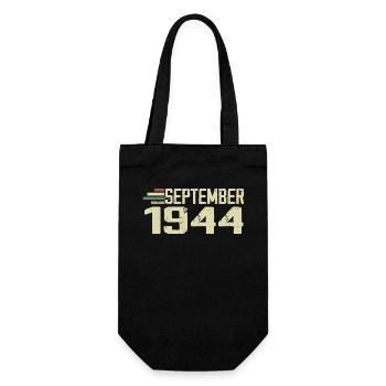 September 1944 Vintage Geschenkidee September 1944 - Geschenkbeutel für Flaschen - Schwarz - Vorne