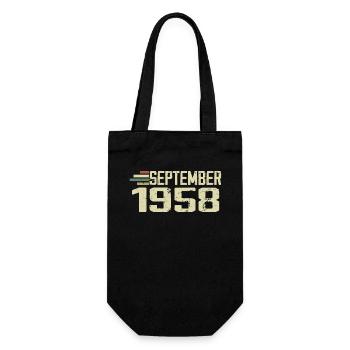 September 1958 Vintage Geschenkidee September 1958 - Geschenkbeutel für Flaschen - Schwarz - Vorne