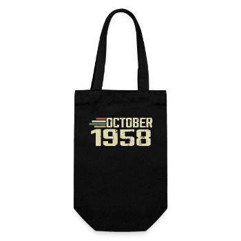 October 1958 - Geburtstag im Oktober 1958 - Geschenkbeutel für Flaschen - Schwarz - Vorne