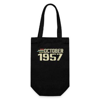 October 1957 - Geburtstag im Oktober 1957 - Geschenkbeutel für Flaschen - Schwarz - Vorne