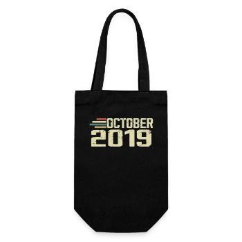 October 2019 - Geburtstag im Oktober 2019 - Geschenkbeutel für Flaschen - Schwarz - Vorne