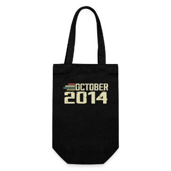 October 2014 - Geburtstag im Oktober 2014 - Geschenkbeutel für Flaschen - Schwarz - Vorne