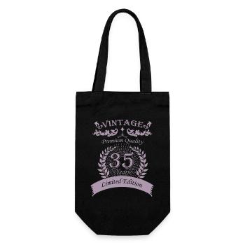 Vintage 35th Birthday Vintage - Gift Bag for Bottles - black - Front