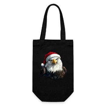 Adler Weihnachten - Geschenkbeutel für Flaschen - Schwarz - Vorne