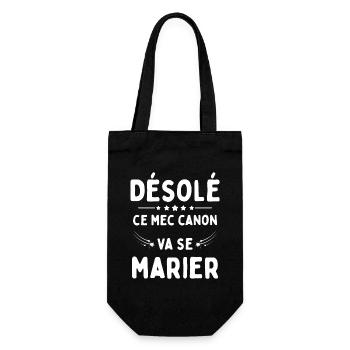 Ce mec canon se marie cadeau EVG Humour drôle - Sac à bouteille - noir - Devant