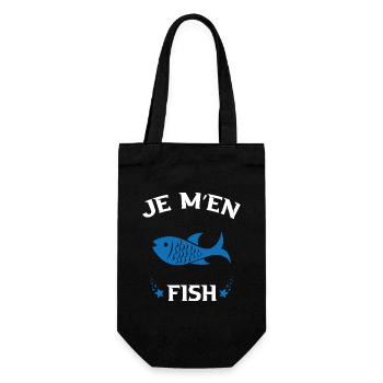 Je M'en Fish Cadeau Pêcheur Drôle Pêche - Sac à bouteille - noir - Devant