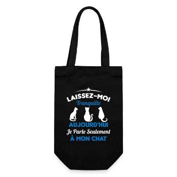Aujourd'hui je parle seulement à mon chat - Sac à bouteille - noir - Devant