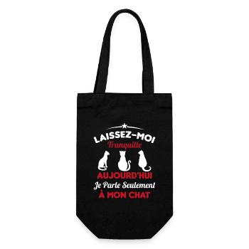 Aujourd'hui je parle seulement à mon chat - Sac à bouteille - noir - Devant
