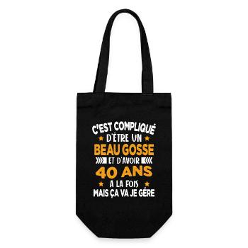 Beau gosse et d'avoir 40 ans Cadeau d'anniversaire - Sac à bouteille - noir - Devant