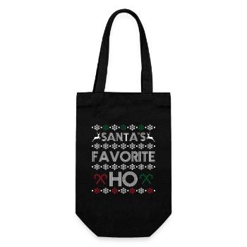 Santa's favorite ho - Gift Bag for Bottles - black - Front
