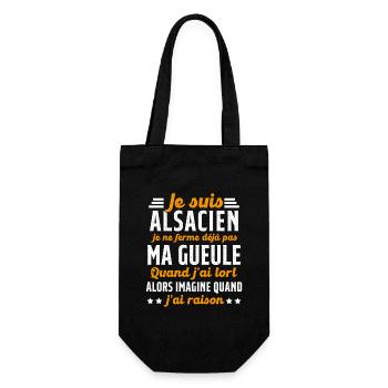 Alsacien je ferme pas ma gueule humour alsace - Sac à bouteille - noir - Devant