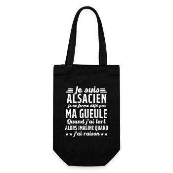 Alsacien je ferme pas ma gueule humour alsace - Sac à bouteille - noir - Devant