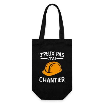 je peux pas j'ai chantier - Sac à bouteille - noir - Devant