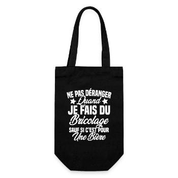 Cadeau humour ne pas déranger bricolage bière - Sac à bouteille - noir - Devant