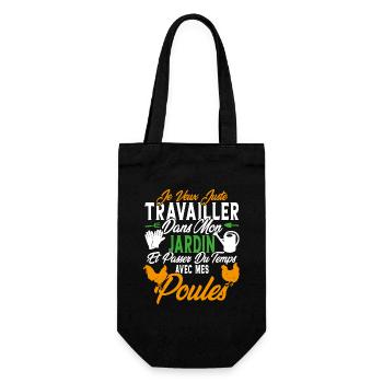 Je veux juste passer du temps avec mes poules - Sac à bouteille - noir - Devant