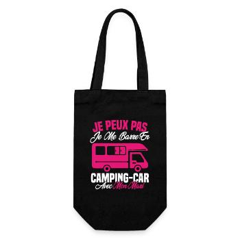 J'peux pas j'me barre en camping car avec mon mari - Sac à bouteille - noir - Devant