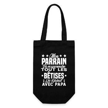 Mon Parrain Va M'apprendre Les Bêtises Humour - Sac à bouteille - noir - Devant