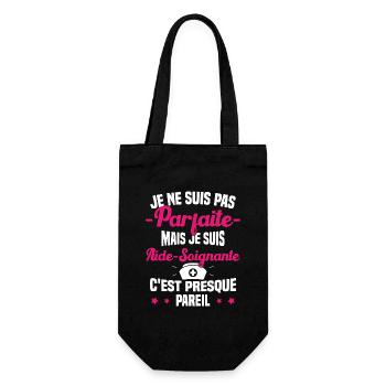 Pas parfaite mais je suis Aide Soignante Cadeau - Sac à bouteille - noir - Devant