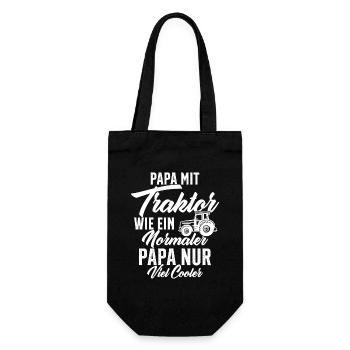 papa nit traktor wie ein normaler - Geschenkbeutel für Flaschen - Schwarz - Vorne