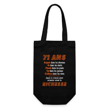 71 Jahre alter Geburtstag Lustige Geschenkidee - Geschenkbeutel für Flaschen - Schwarz - Vorne