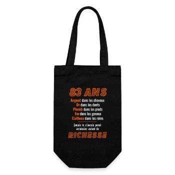 83 Ans Anniversaire Drôle Idée Cadeau - Sac à bouteille - noir - Devant