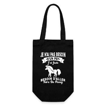 cadeau cheval poney besoin d'aller faire du poney - Sac à bouteille - noir - Devant