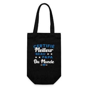 Certifié Meilleur Beau Papa Du Monde Homme Cadeau - Sac à bouteille - noir - Devant