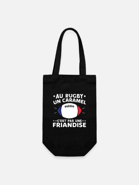 Au Rugby Un Caramel C'est Pas Une Friandise - Sac à bouteille - noir