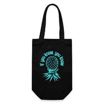 The Lifestyle Swinger Geschenk Ananas Swinging - Geschenkbeutel für Flaschen - Schwarz - Vorne