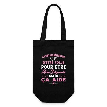 Aide Soignante Cadeau Femme Humour - Sac à bouteille - noir - Devant