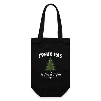 Je peux pas je fais le sapin - Sac à bouteille - noir - Devant