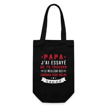 Papa J'ai Essayé De Te Trouver Le Meilleur Cadeau - Sac à bouteille - noir - Devant