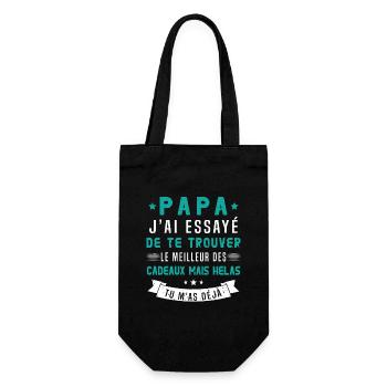 Papa J'ai Essayé De Te Trouver Le Meilleur Cadeau - Sac à bouteille - noir - Devant