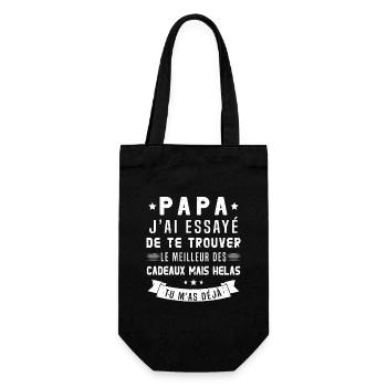 Papa J'ai Essayé De Te Trouver Le Meilleur Cadeau - Sac à bouteille - noir - Devant