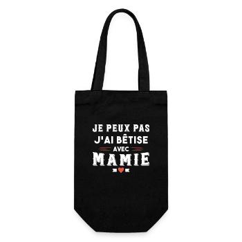 I can't I silly with granny humor gift - Gift Bag for Bottles - black - Front